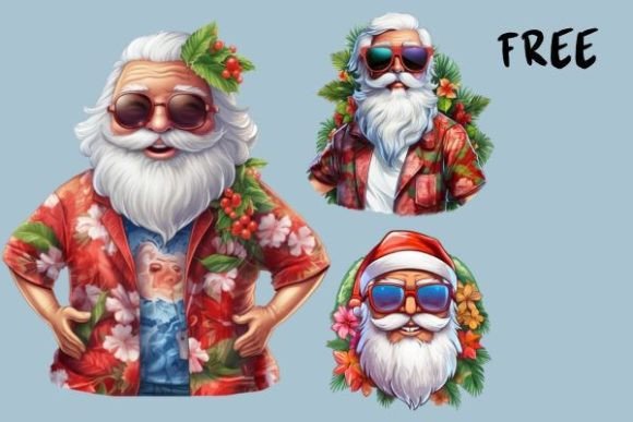 Bringing Holiday Cheer to the Shore: Santa on the Beach Clipart Free!