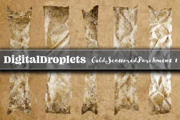 Gold Scattered Vol. 1 | Torn Washi Tapes: Your Digital Design Toolkit