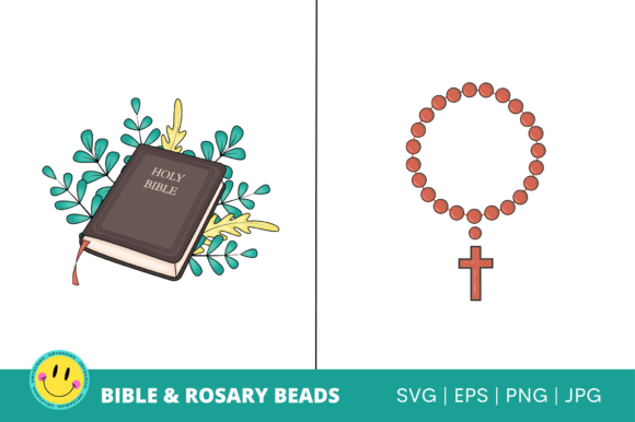 Holy Bible and Rosary Beads Graphics: Faith-Inspired Design Assets