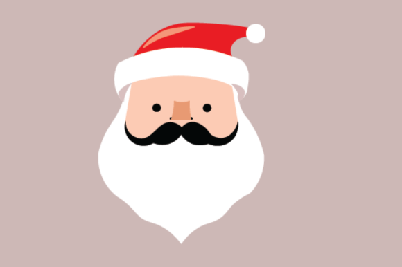 Mustachioed Santa: A Whimsical Character for Your Holiday Projects