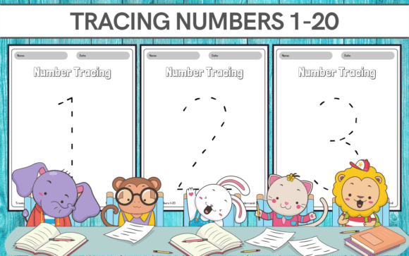 Tracing Numbers 1-20 for Kids: A Playful Font for Creative Projects