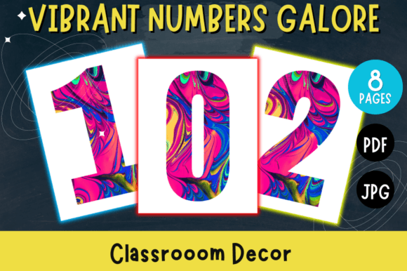 Vibrant Numbers Galore: Educational Charm in Design