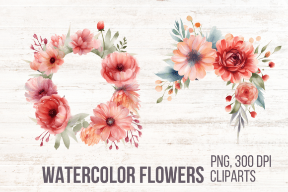 Watercolor Flowers Clipart Set: A Designer's Digital Toolkit